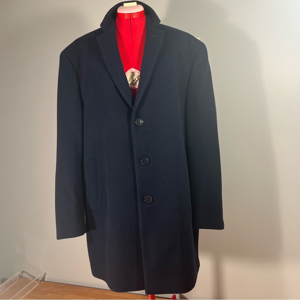 48R - Men’s Wool Blend Navy Blue Coat